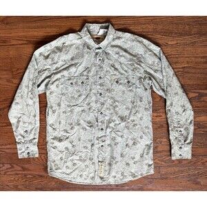 Larry Mahan Western Shirt Diamond Pearl Snap Men XL Paisley Floral Sawtooth